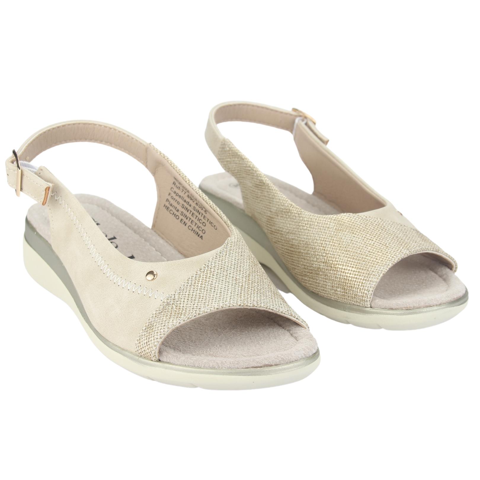 SANDALIAS MUJER CHALADA FLORO-5 BEIGE CASUAL - 5
