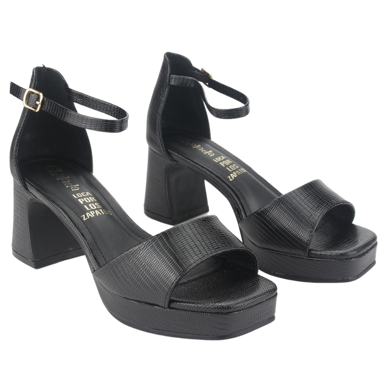 SANDALIA CHALADA MUJER FLORA-2 NEGRO CASUAL - 5