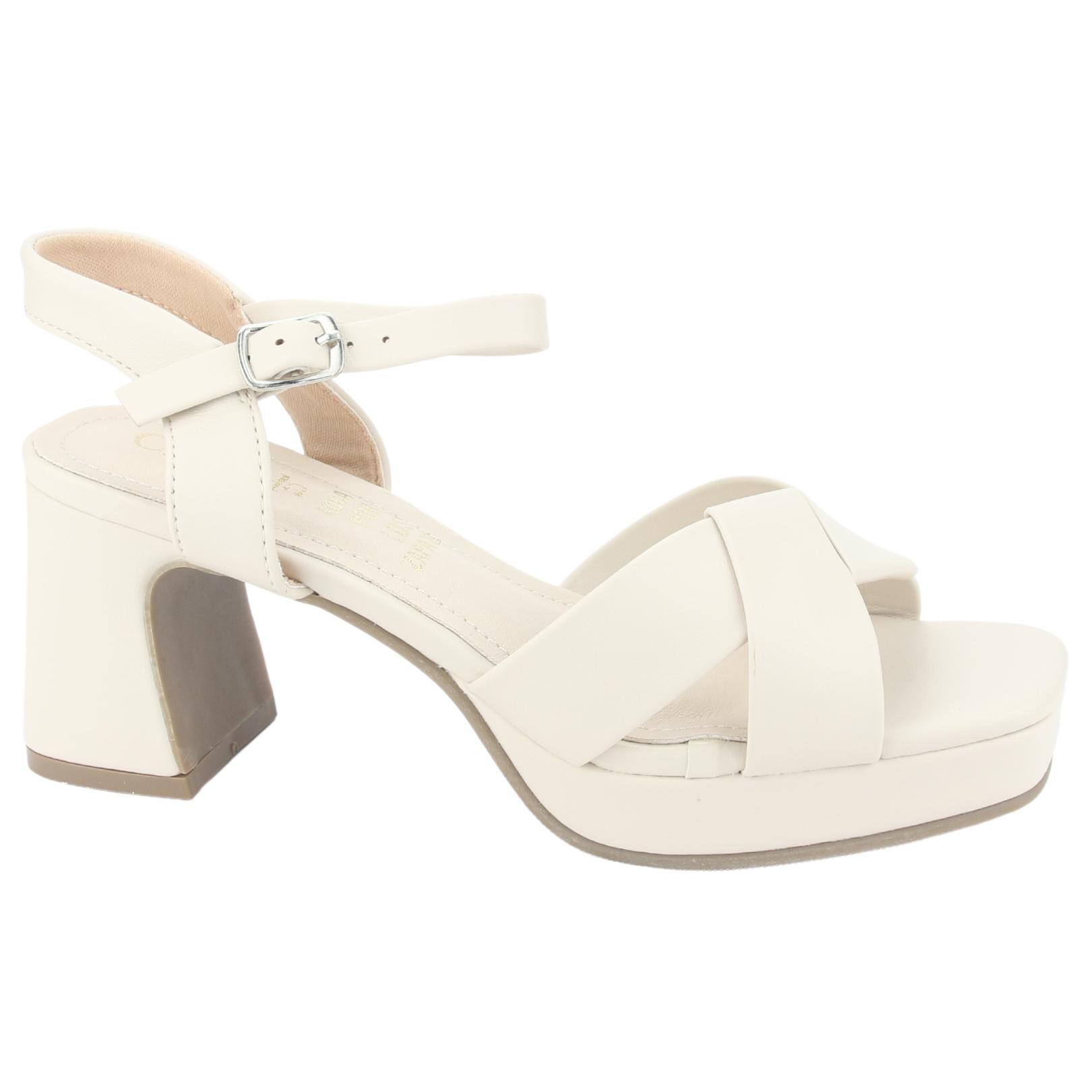SANDALIA CHALADA MUJER FLORA-1 BEIGE CASUAL - 1
