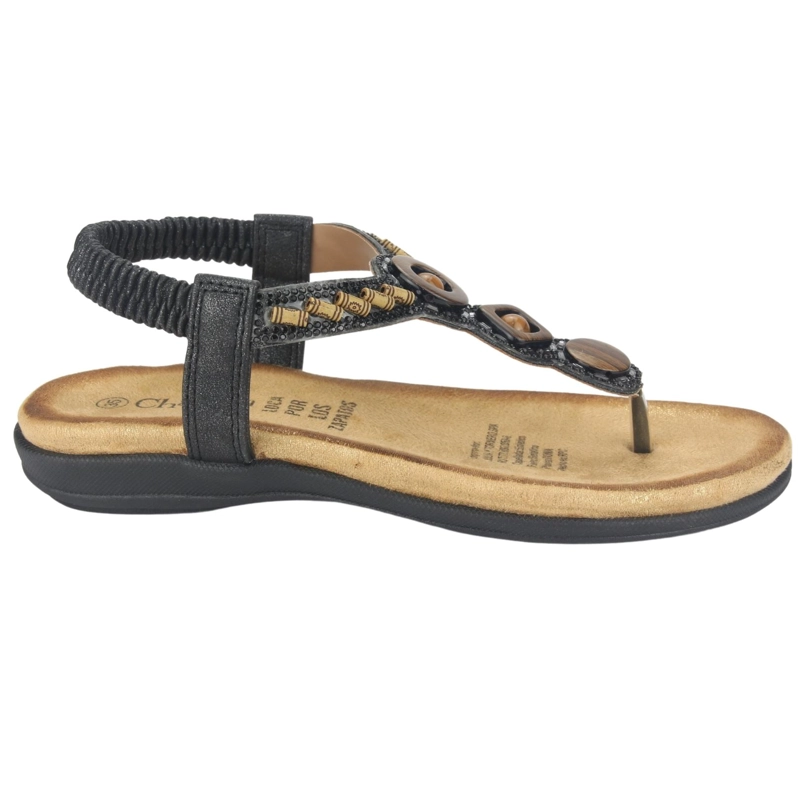 SANDALIAS MUJER CHALADA CLARA-6 NEGRO CASUAL - 1