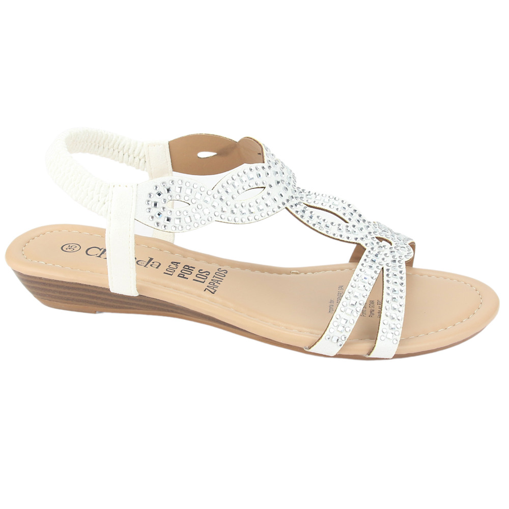SANDALIAS MUJER CHALADA CALL-16 PLATEADO CASUAL - 1