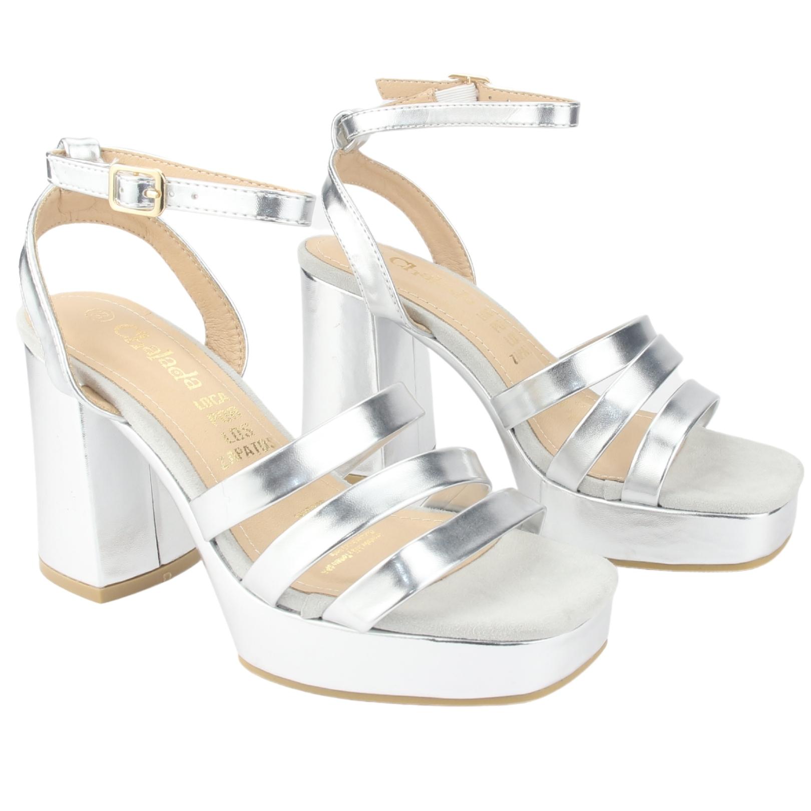 SANDALIAS MUJER CHALADA SUSSI-3 PLATEADO CASUAL - 5