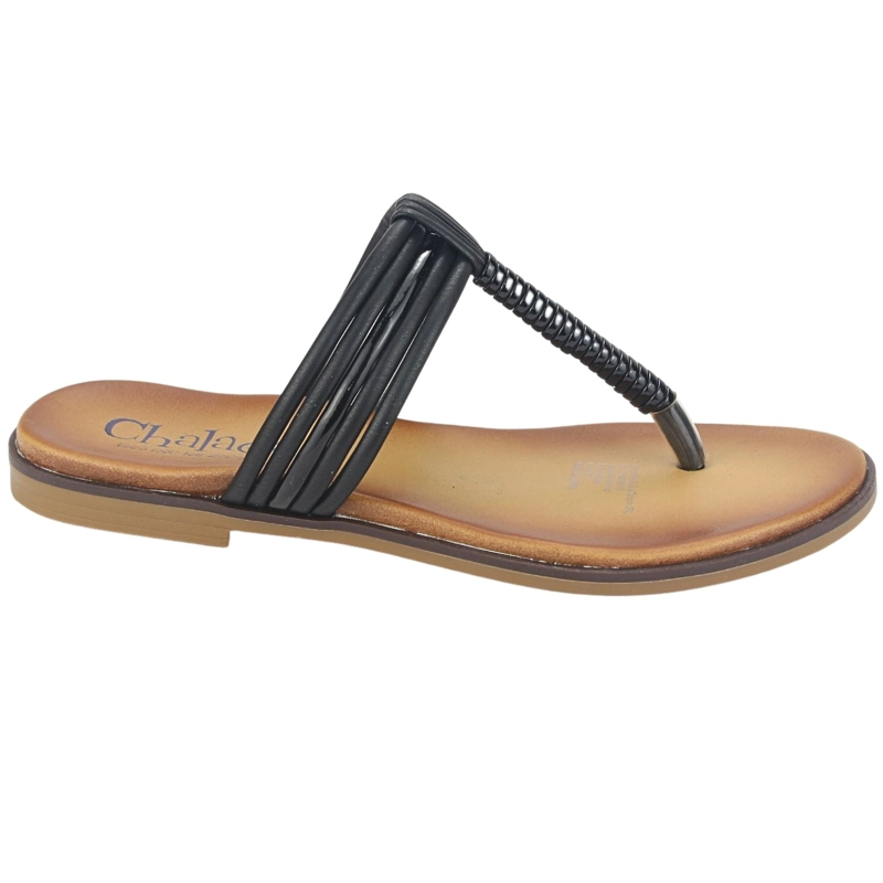 SANDALIAS MUJER CHALADA GRECA-60 NEGRO CASUAL - 1