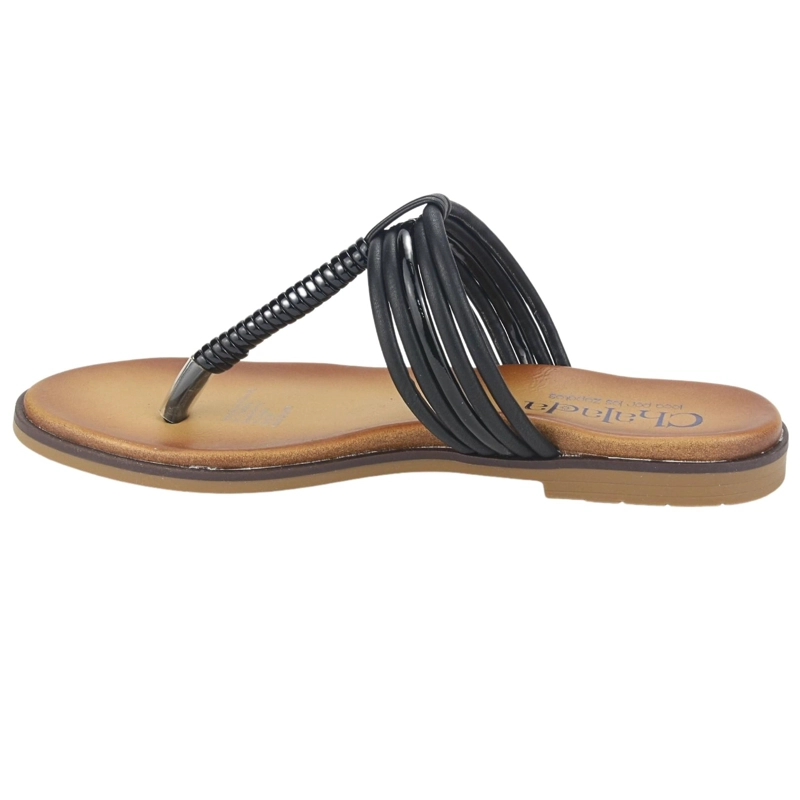 SANDALIAS MUJER CHALADA GRECA-60 NEGRO CASUAL - 2