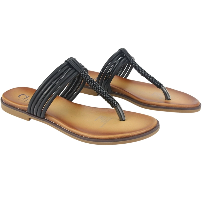 SANDALIAS MUJER CHALADA GRECA-60 NEGRO CASUAL - 4