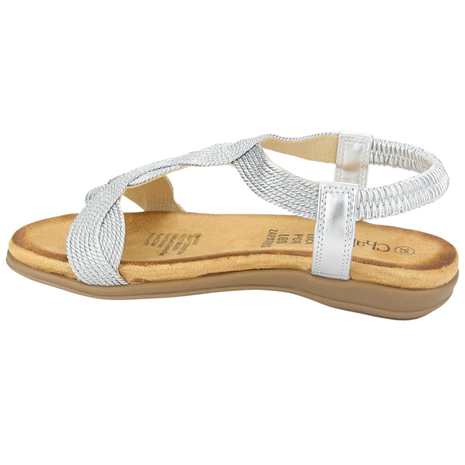 SANDALIAS MUJER CHALADA CLARA-5 PLATEADO CASUAL - 2