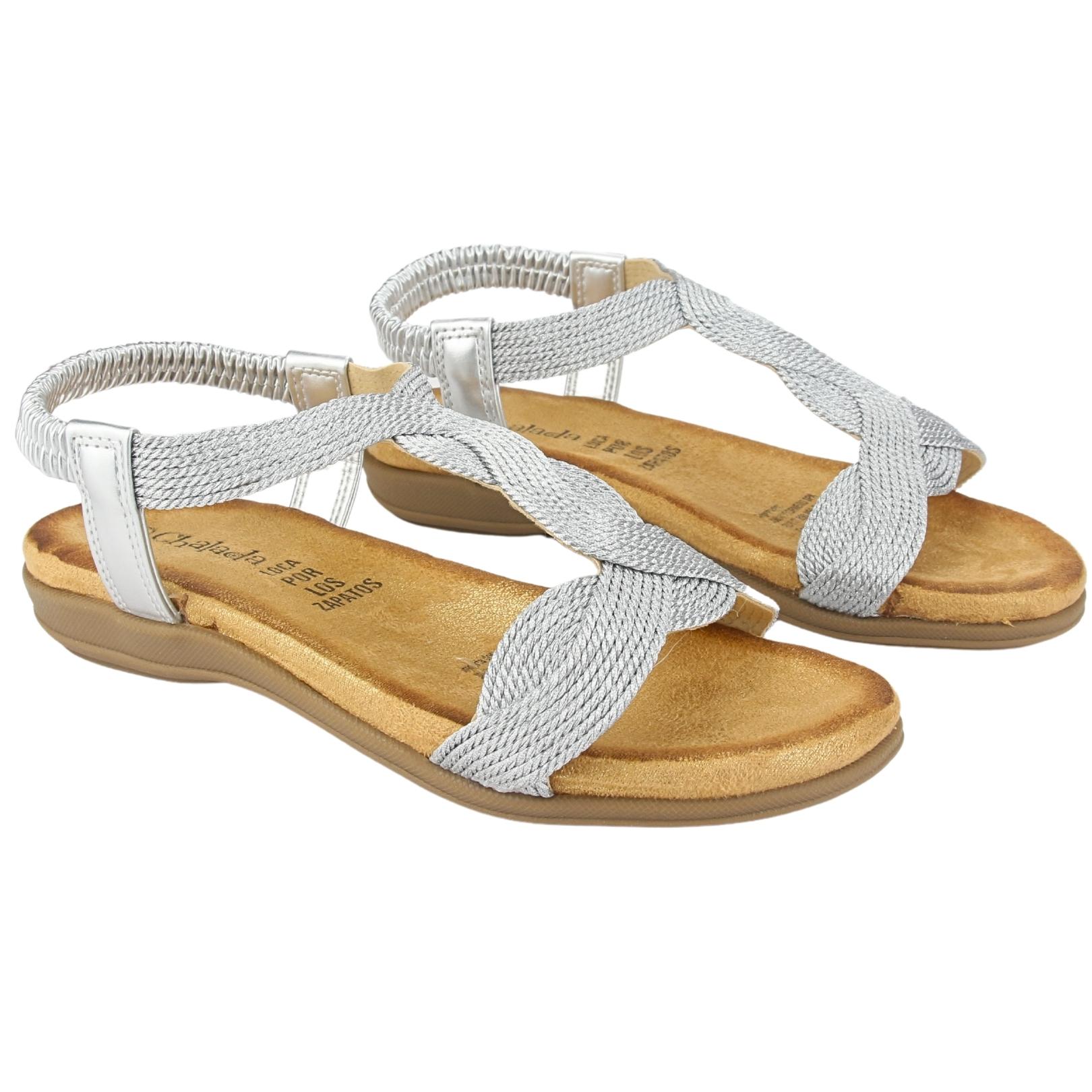 SANDALIAS MUJER CHALADA CLARA-5 PLATEADO CASUAL - 4