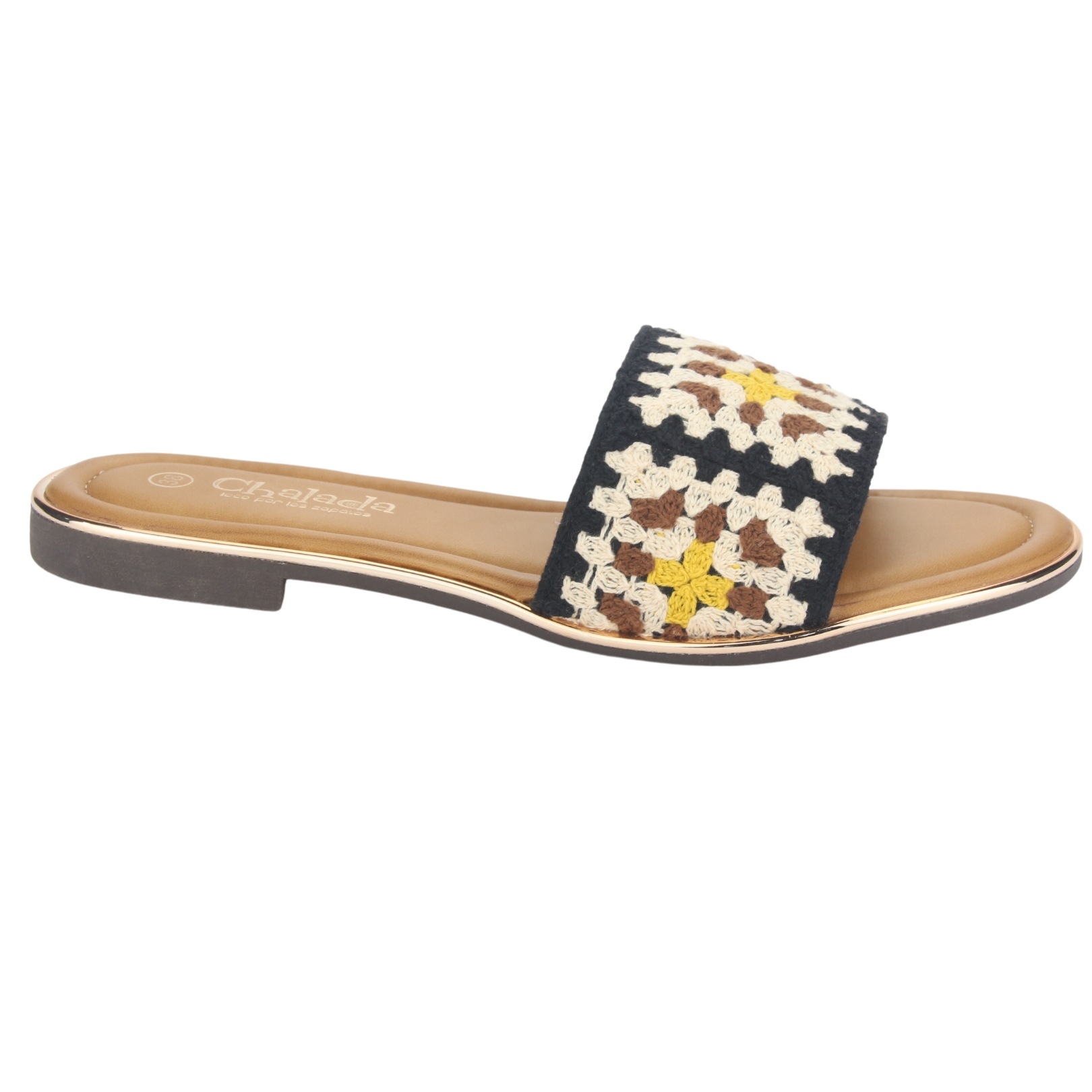 SANDALIA CHALADA MUJER LILA-15 NEGRO CASUAL - 1