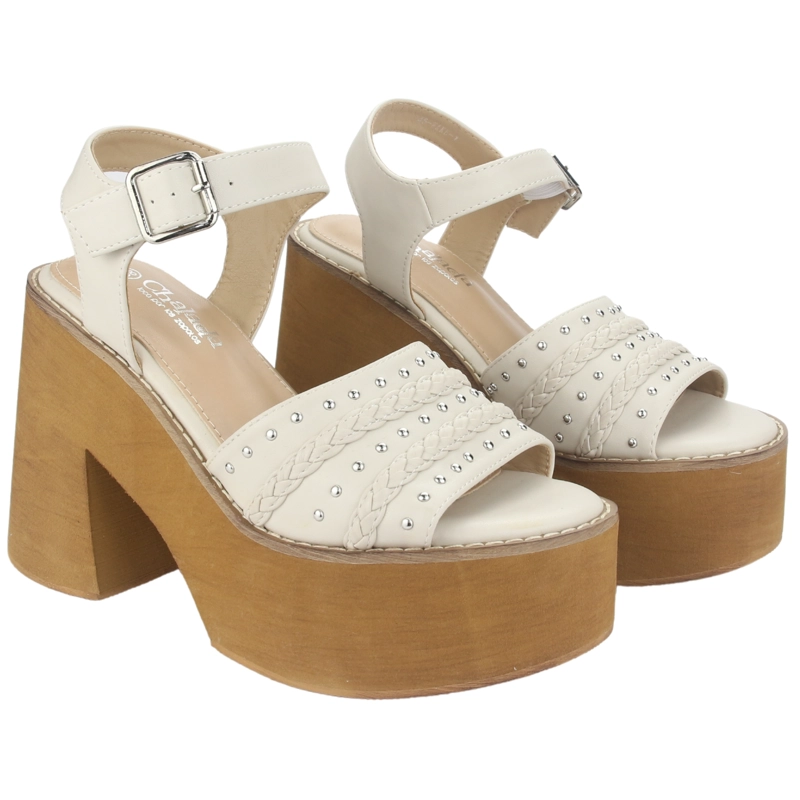 SANDALIA CHALADA MUJER WAKE-1 BLANCO CASUAL - 5