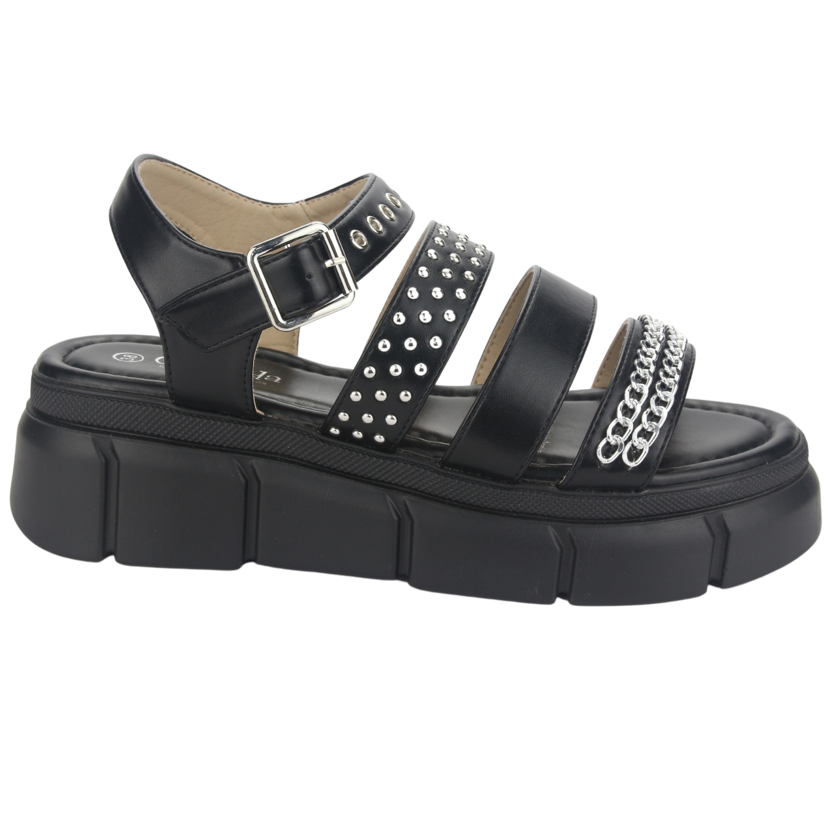 SANDALIAS MUJER CHALADA VISA-1 NEGRO CASUAL - 1