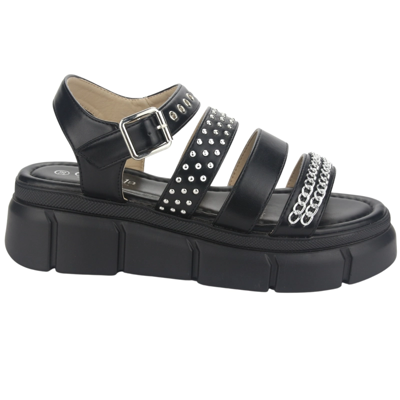 SANDALIAS MUJER CHALADA VISA-1 NEGRO CASUAL - 1
