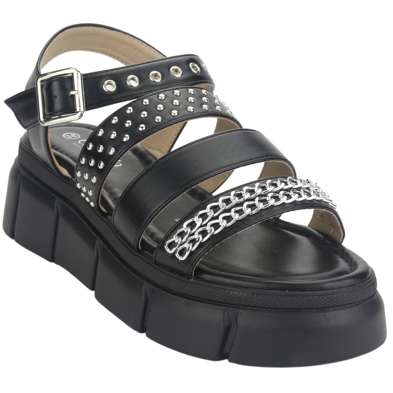 SANDALIAS MUJER CHALADA VISA-1 NEGRO CASUAL - 3