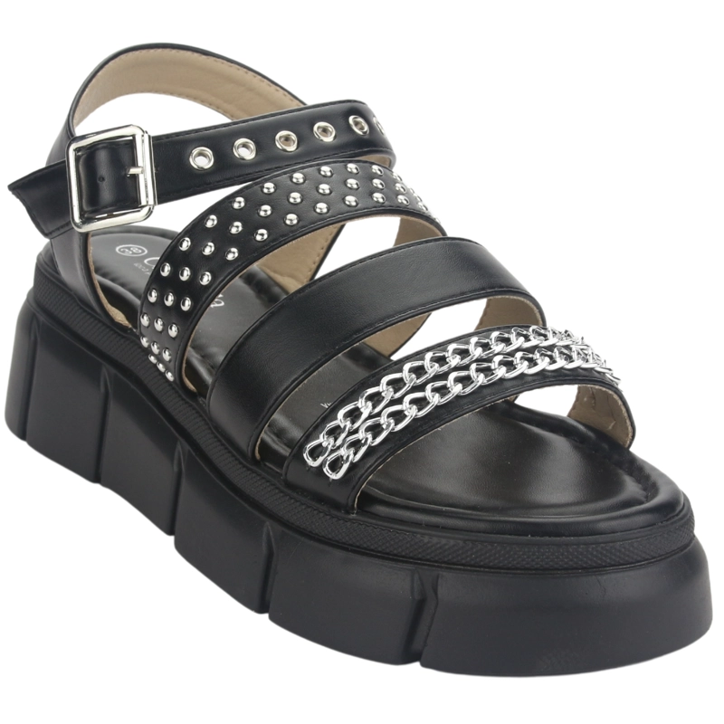 SANDALIAS MUJER CHALADA VISA-1 NEGRO CASUAL - 3