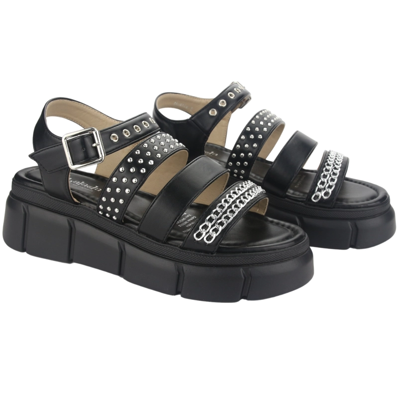 SANDALIAS MUJER CHALADA VISA-1 NEGRO CASUAL - 5
