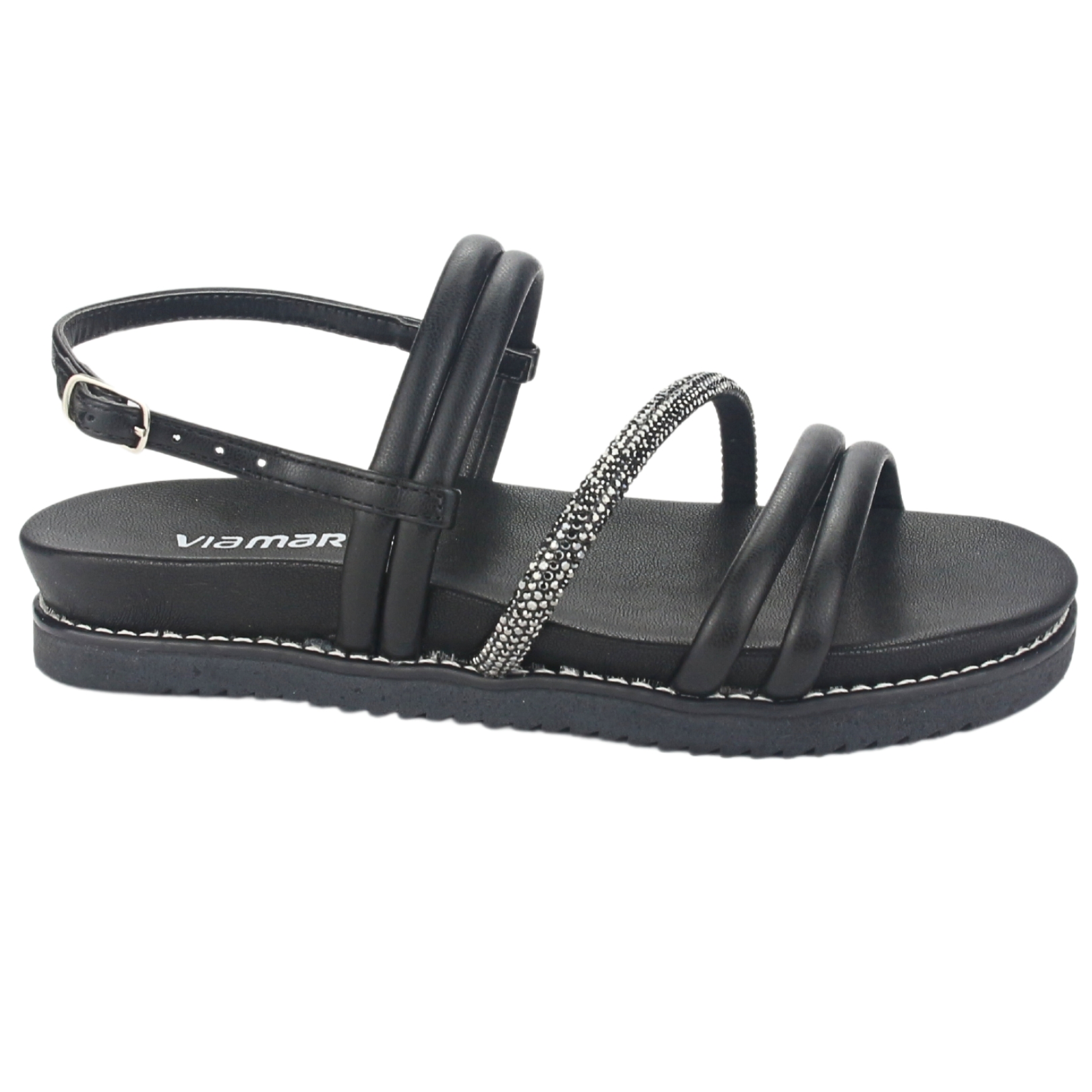SANDALIAS MUJER VIA MARTE 23-10702 N PRETO CASUAL - 1