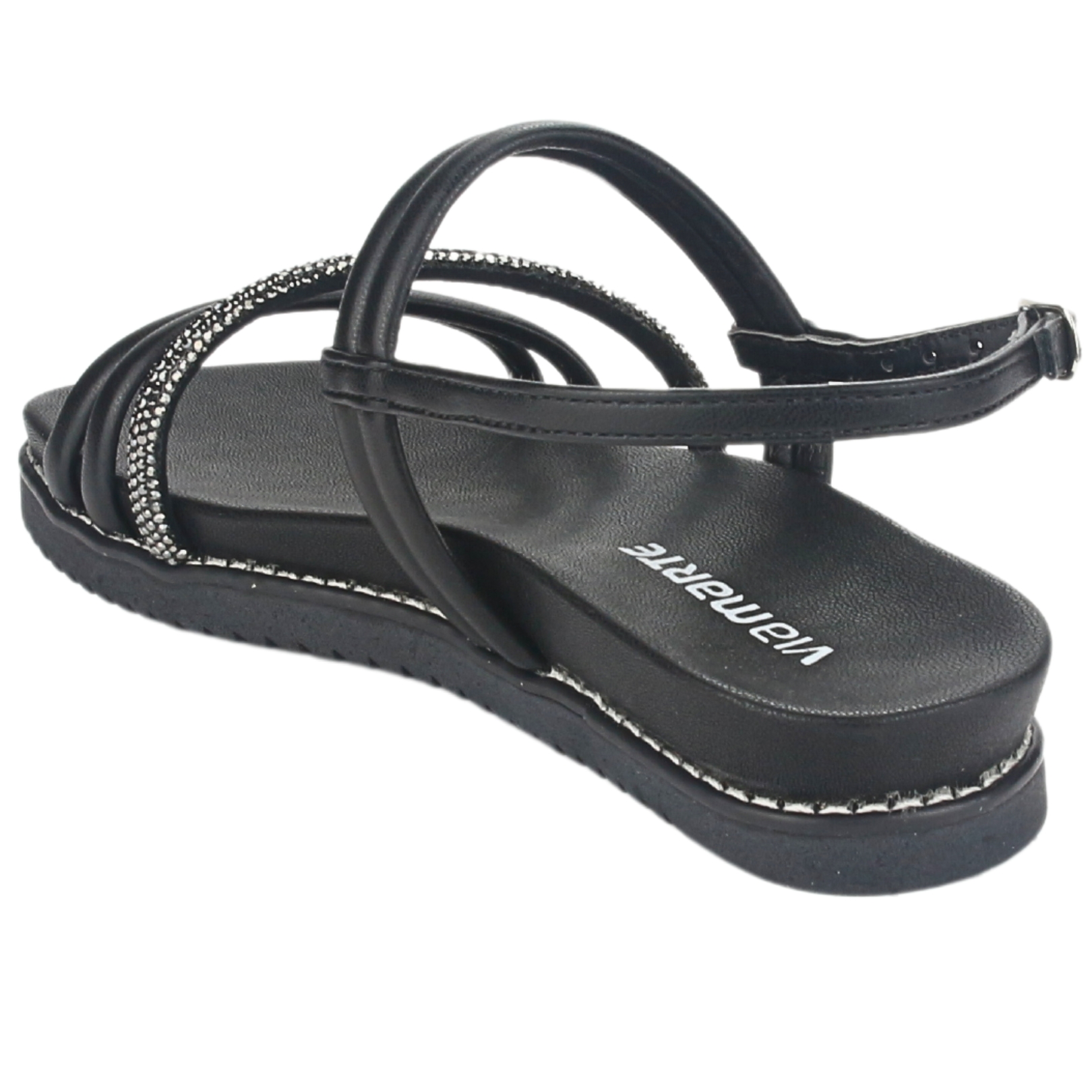 SANDALIAS MUJER VIA MARTE 23-10702 N PRETO CASUAL - 4