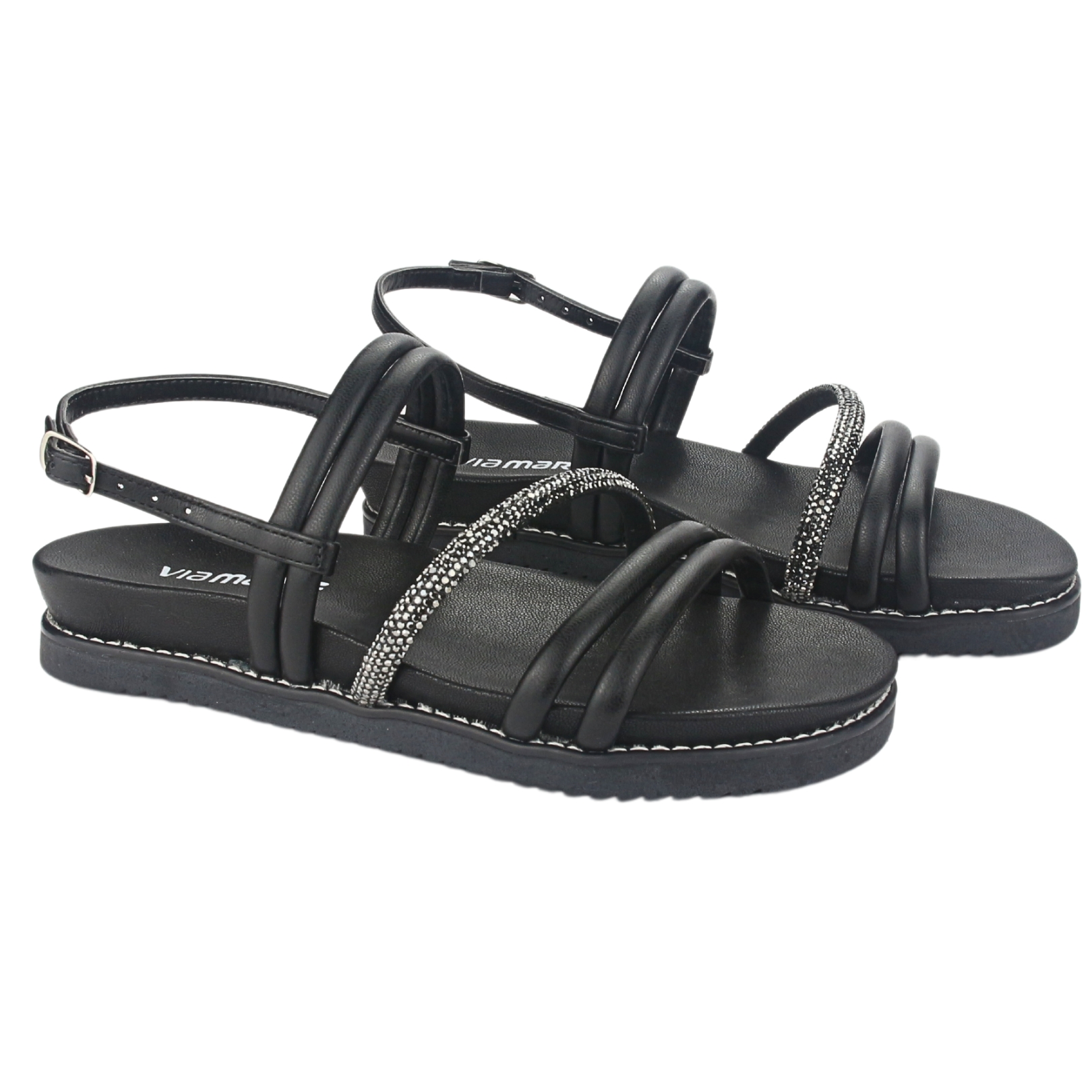 SANDALIAS MUJER VIA MARTE 23-10702 N PRETO CASUAL - 5