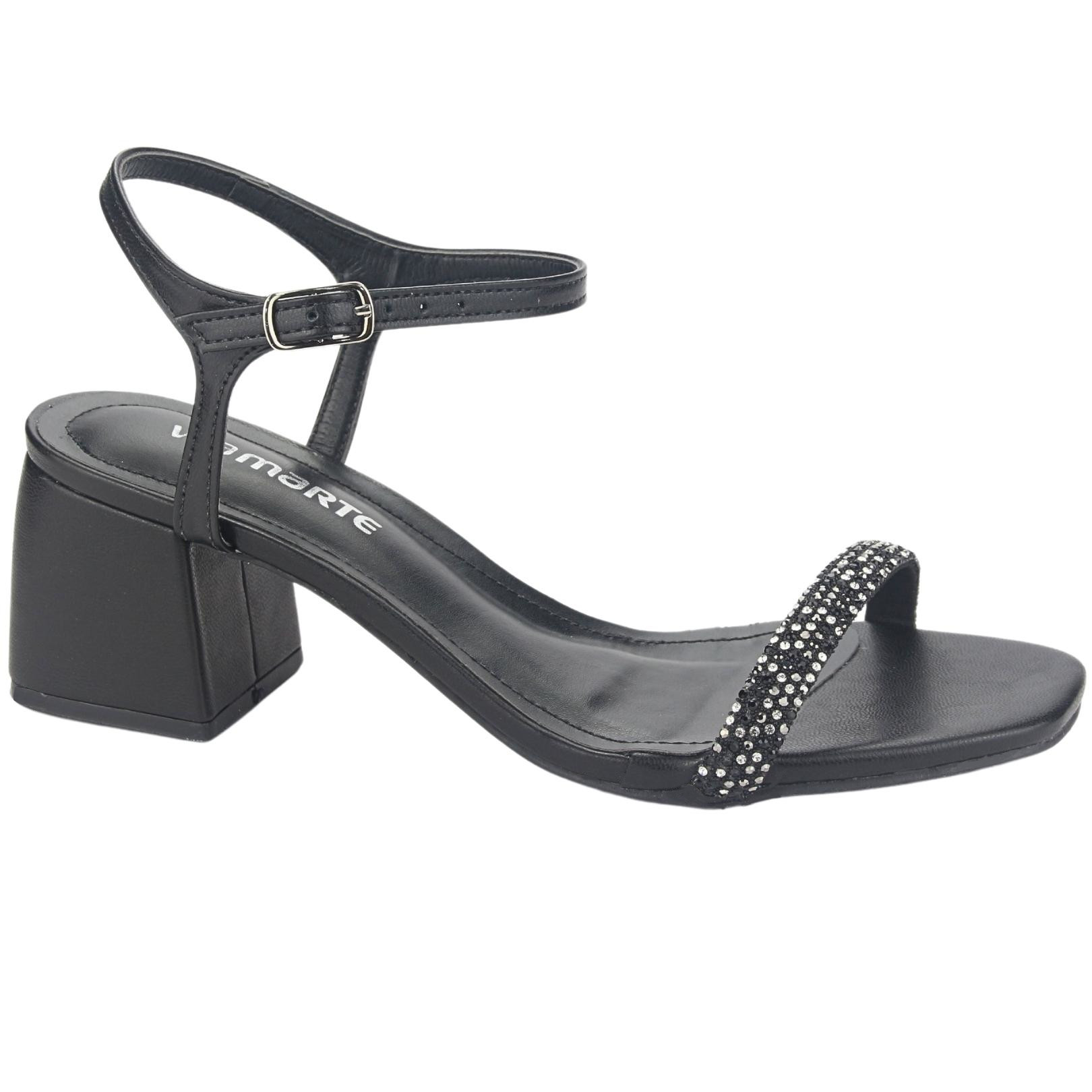 SANDALIAS MUJER VIA MARTE 23-9707 PRETO CASUAL - 1