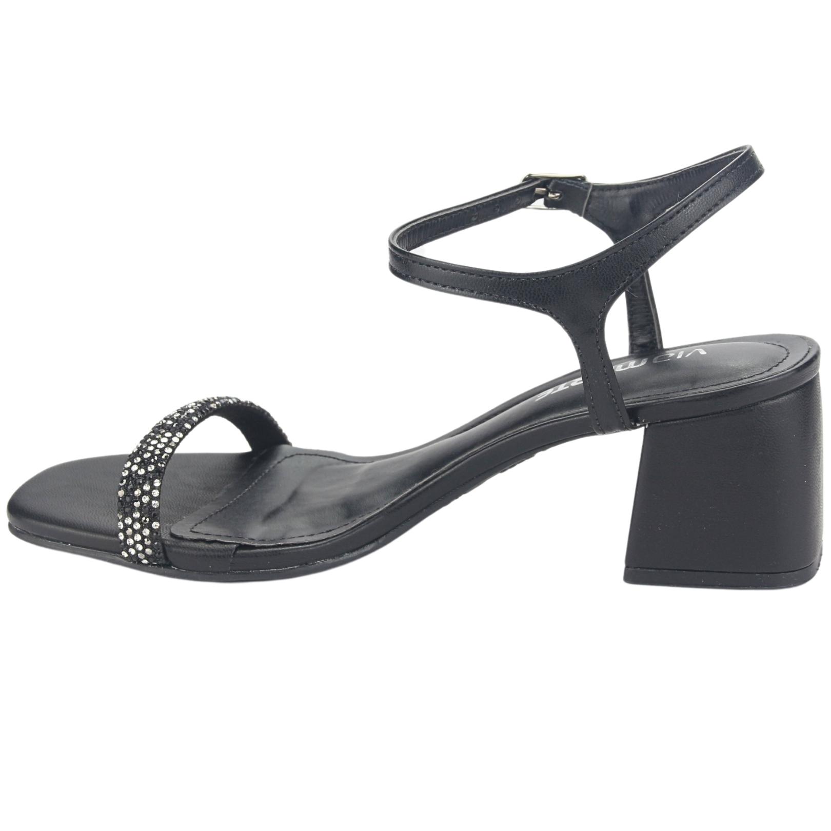 SANDALIAS MUJER VIA MARTE 23-9707 PRETO CASUAL - 2