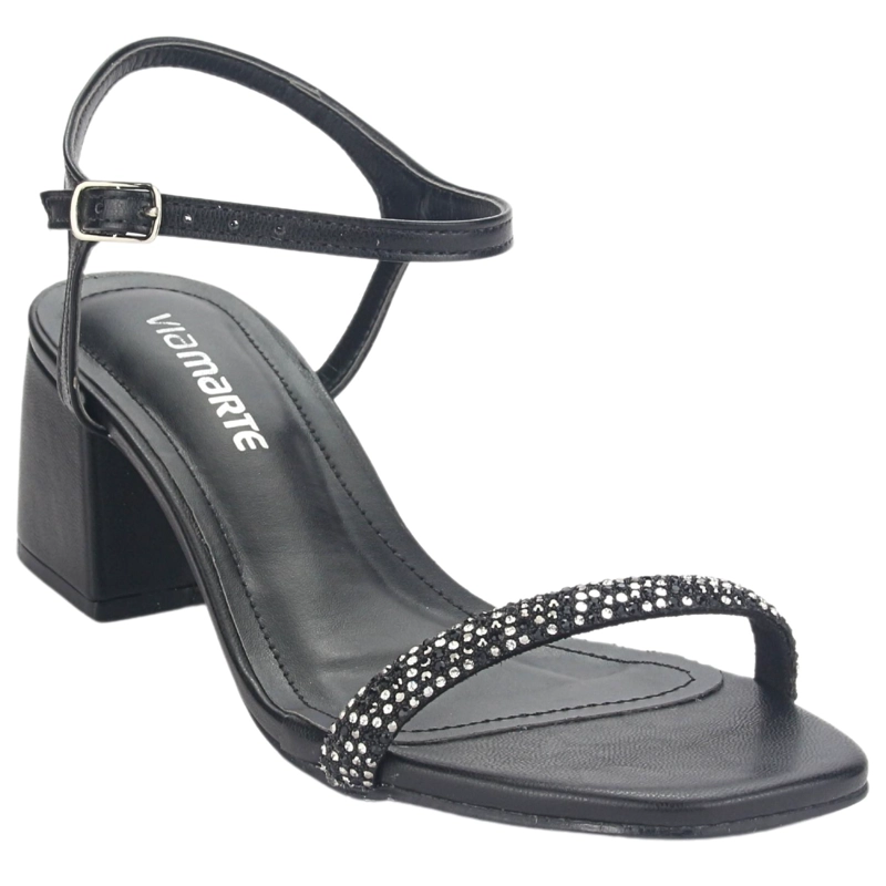 SANDALIAS MUJER VIA MARTE 23-9707 PRETO CASUAL - 3