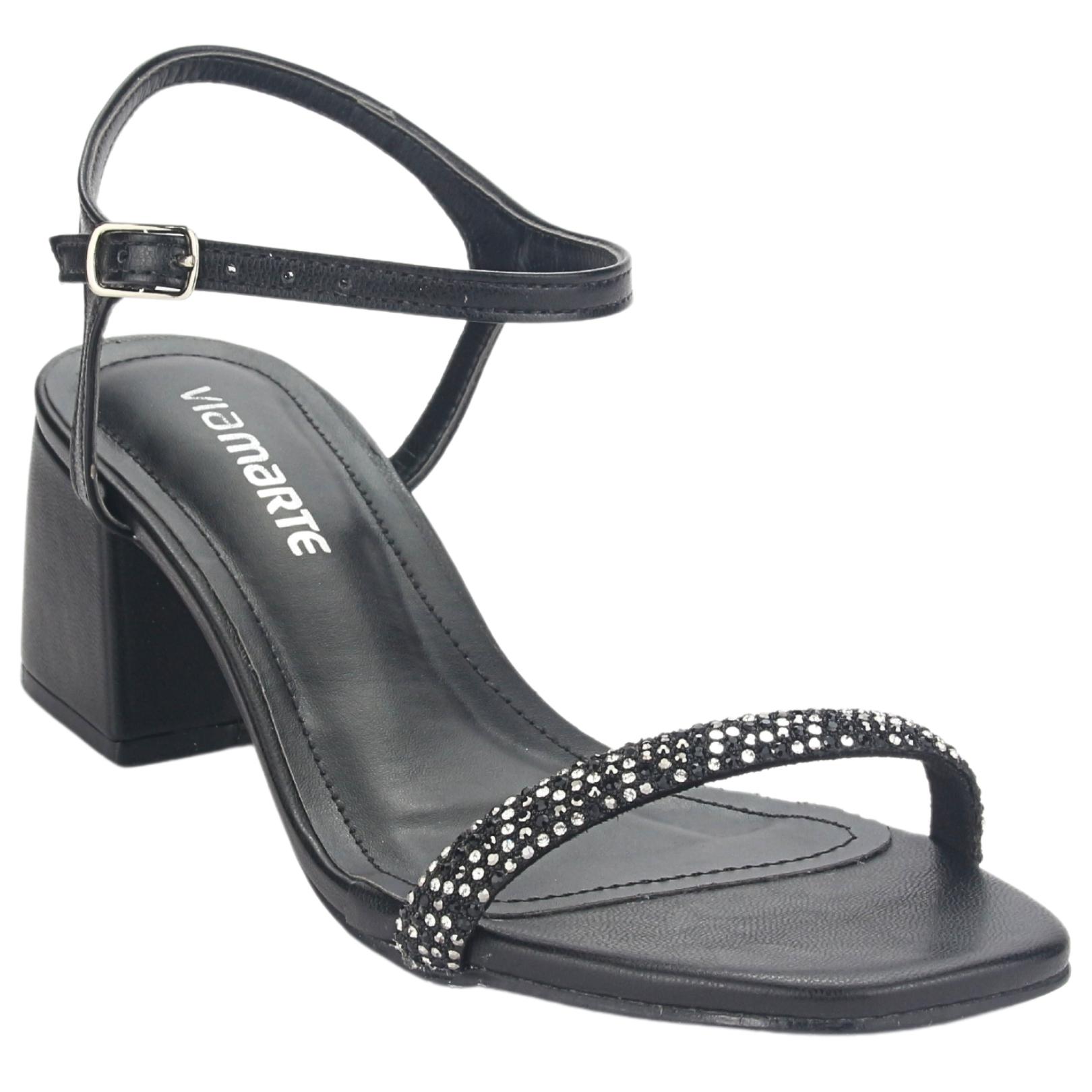 SANDALIAS MUJER VIA MARTE 23-9707 PRETO CASUAL - 3