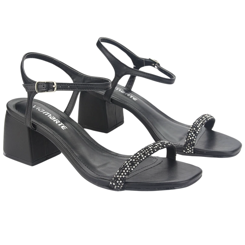 SANDALIAS MUJER VIA MARTE 23-9707 PRETO CASUAL - 4