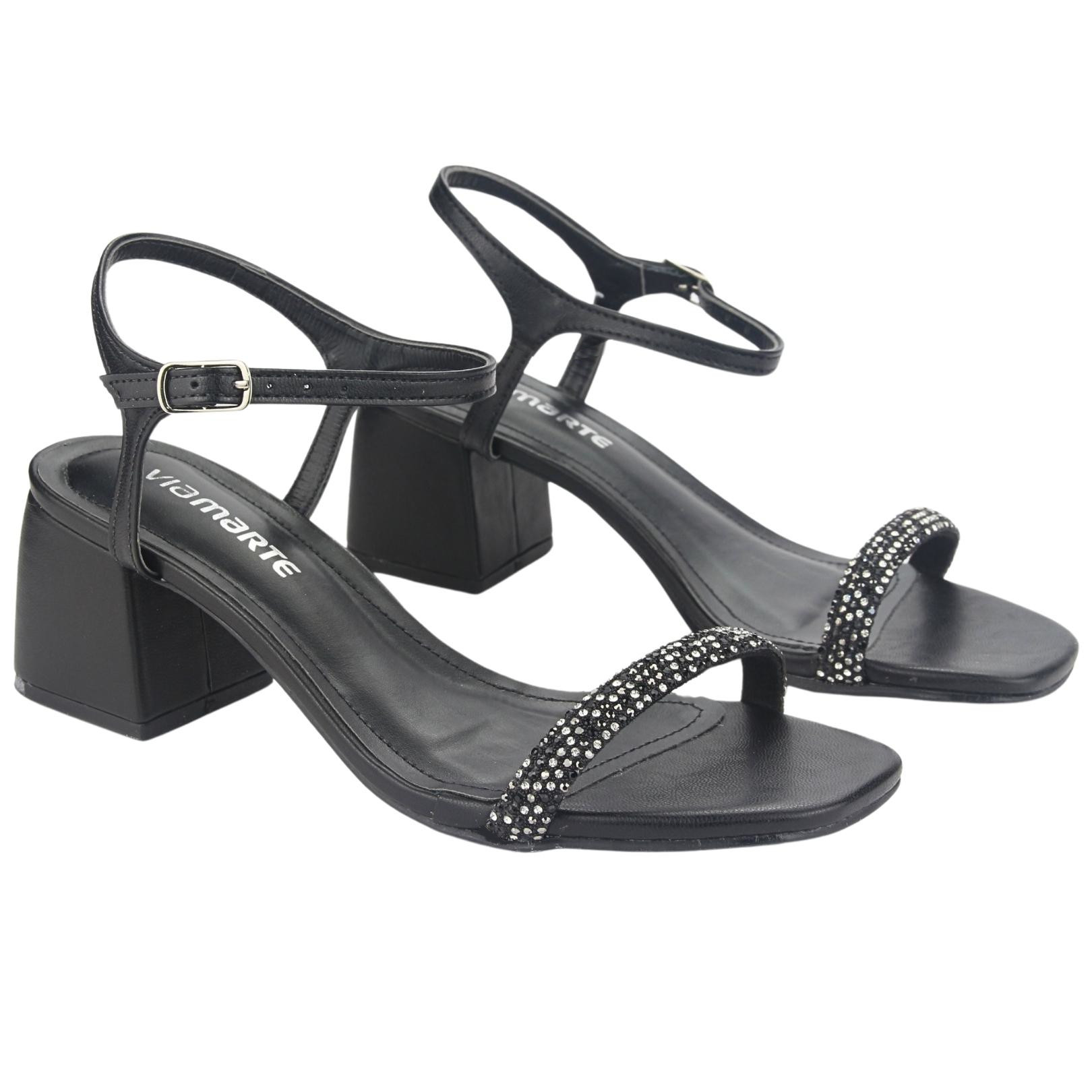 SANDALIAS MUJER VIA MARTE 23-9707 PRETO CASUAL - 4