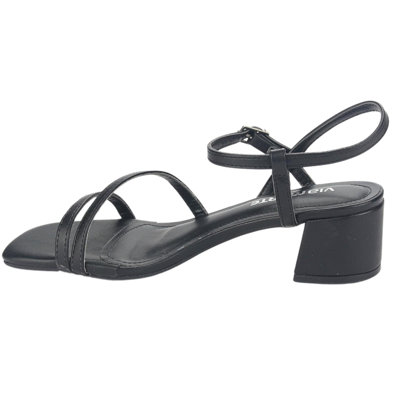 SANDALIAS MUJER VIA MARTE 23-9801 N PRETO CASUAL - 2