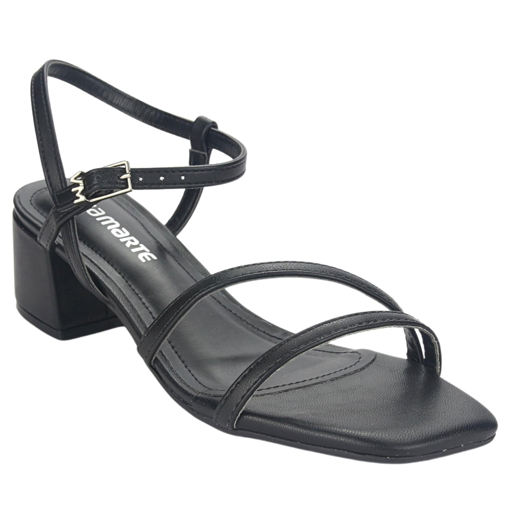 SANDALIAS MUJER VIA MARTE 23-9801 N PRETO CASUAL - 3