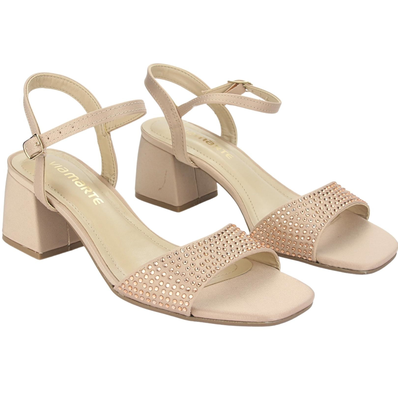 SANDALIA VIA MARTE MUJER 23-9708 CREME CASUAL - 4