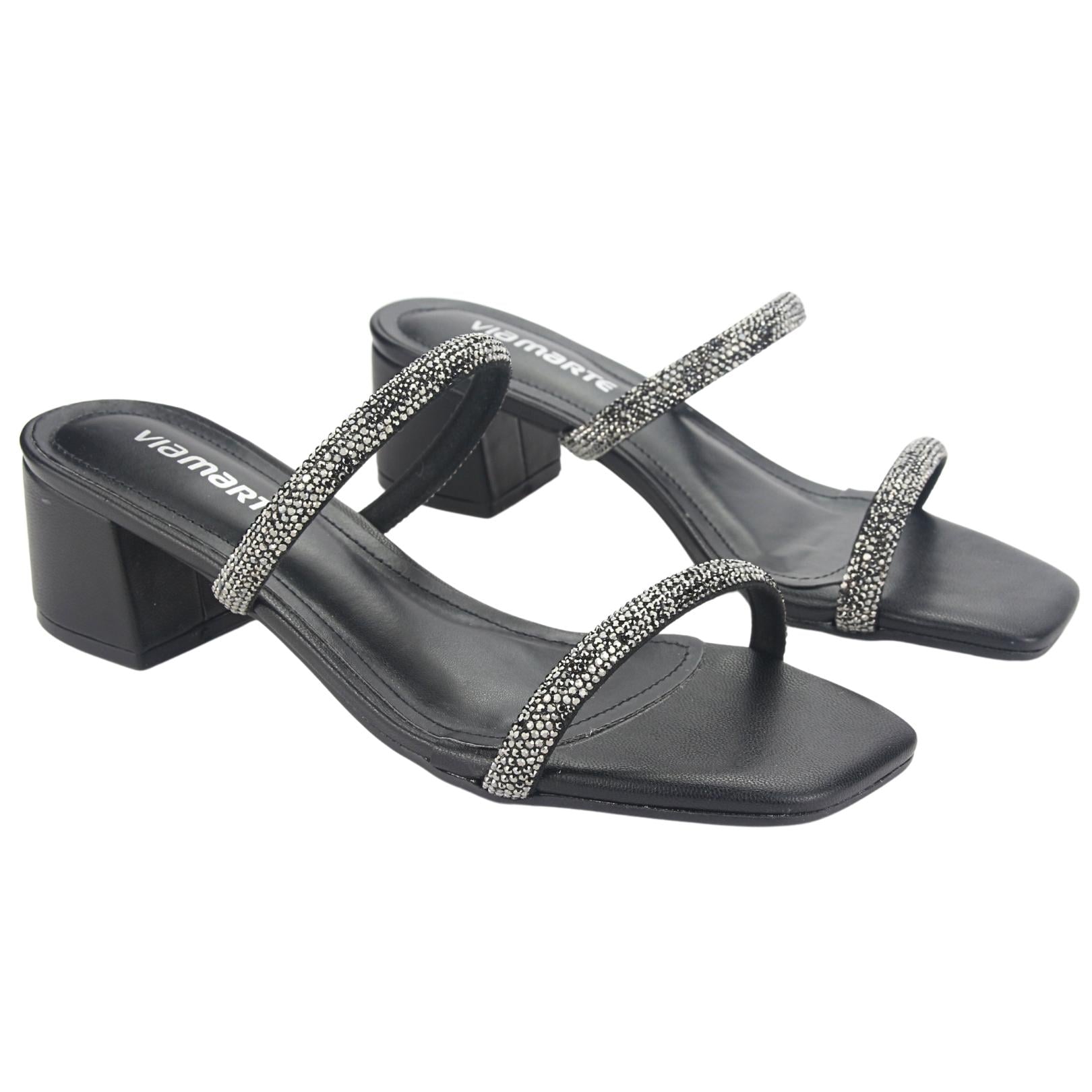 SANDALIAS MUJER VIA MARTE 23-9810 PRETO CASUAL - 4