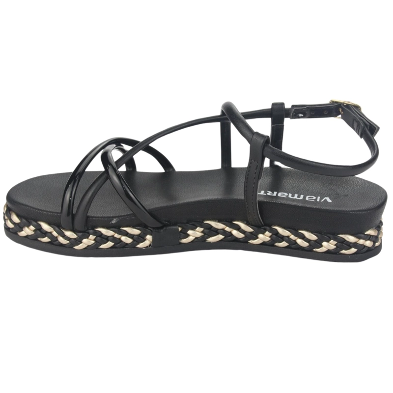 SANDALIA VIA MARTE MUJER 23-10408 V PRETO CASUAL - 2