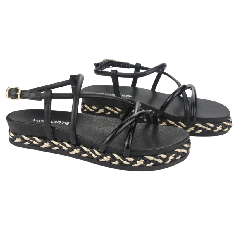 SANDALIA VIA MARTE MUJER 23-10408 V PRETO CASUAL - 4