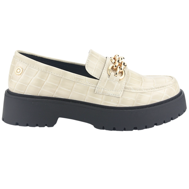 MOCASIN CHALADA MUJER LENIN-1 BEIGE CASUAL - 1