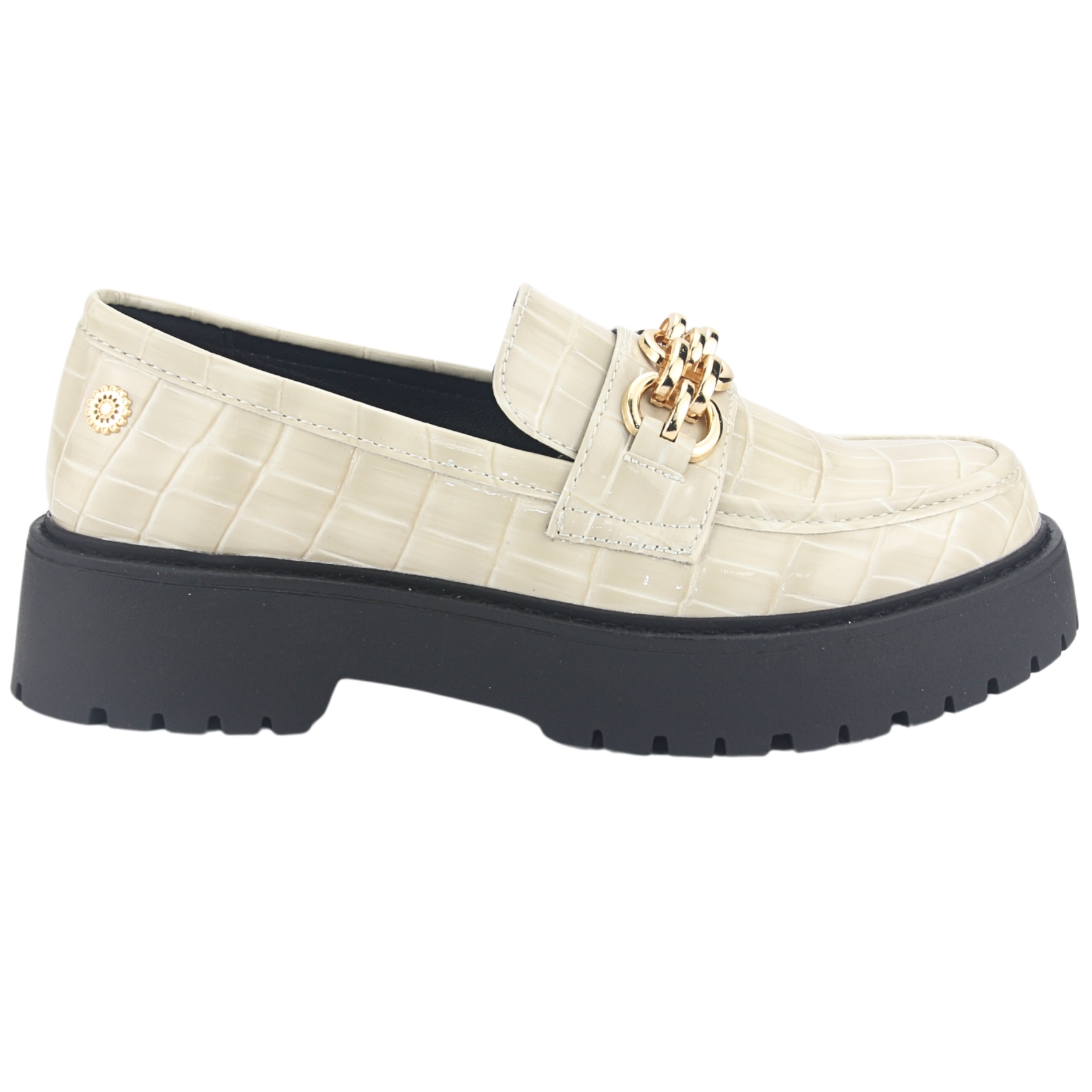MOCASIN CHALADA MUJER LENIN-1 BEIGE CASUAL - 1