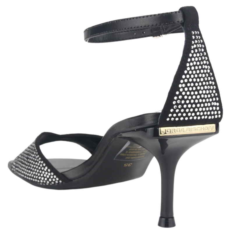 SANDALIAS MUJER JORGE BISCHOFF CUERO J10543039 NEGRO CASUAL - 4