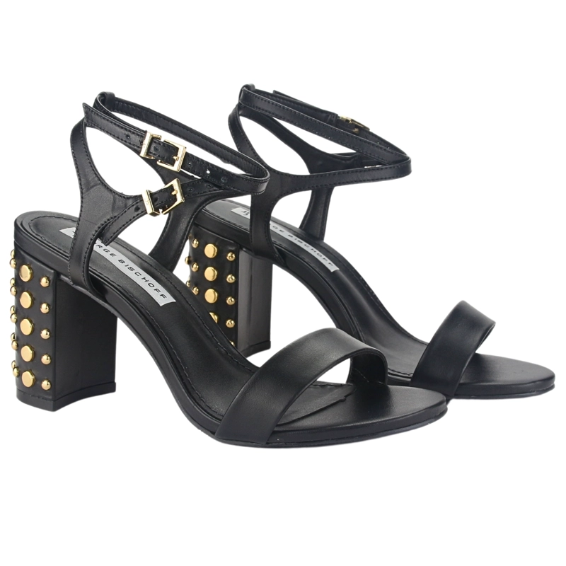 SANDALIAS MUJER JORGE BISCHOFF CUERO J15793017 NEGRO CASUAL - 5