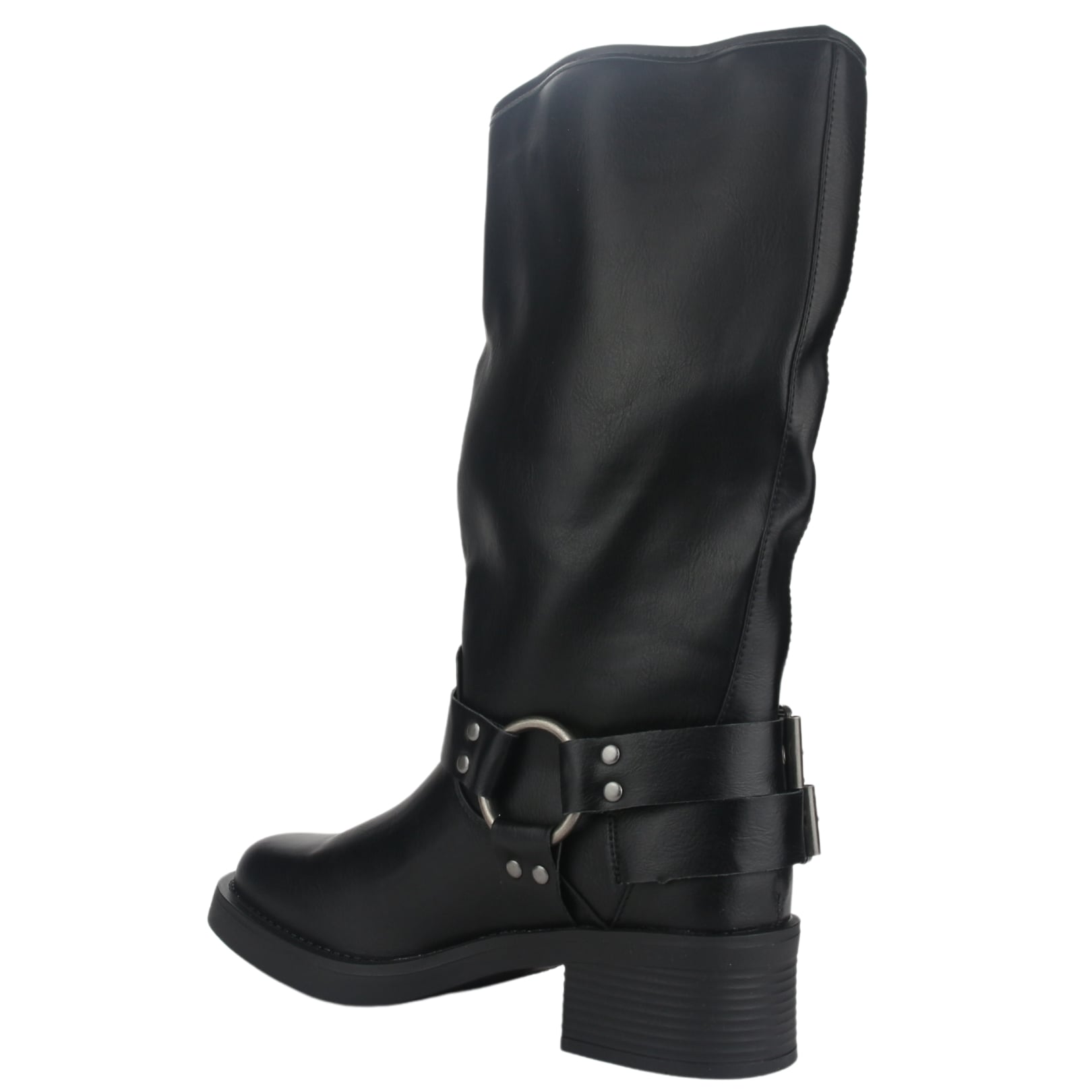 BOTA CHALADA MUJER BIKER-2 NEGRO CASUAL - 3