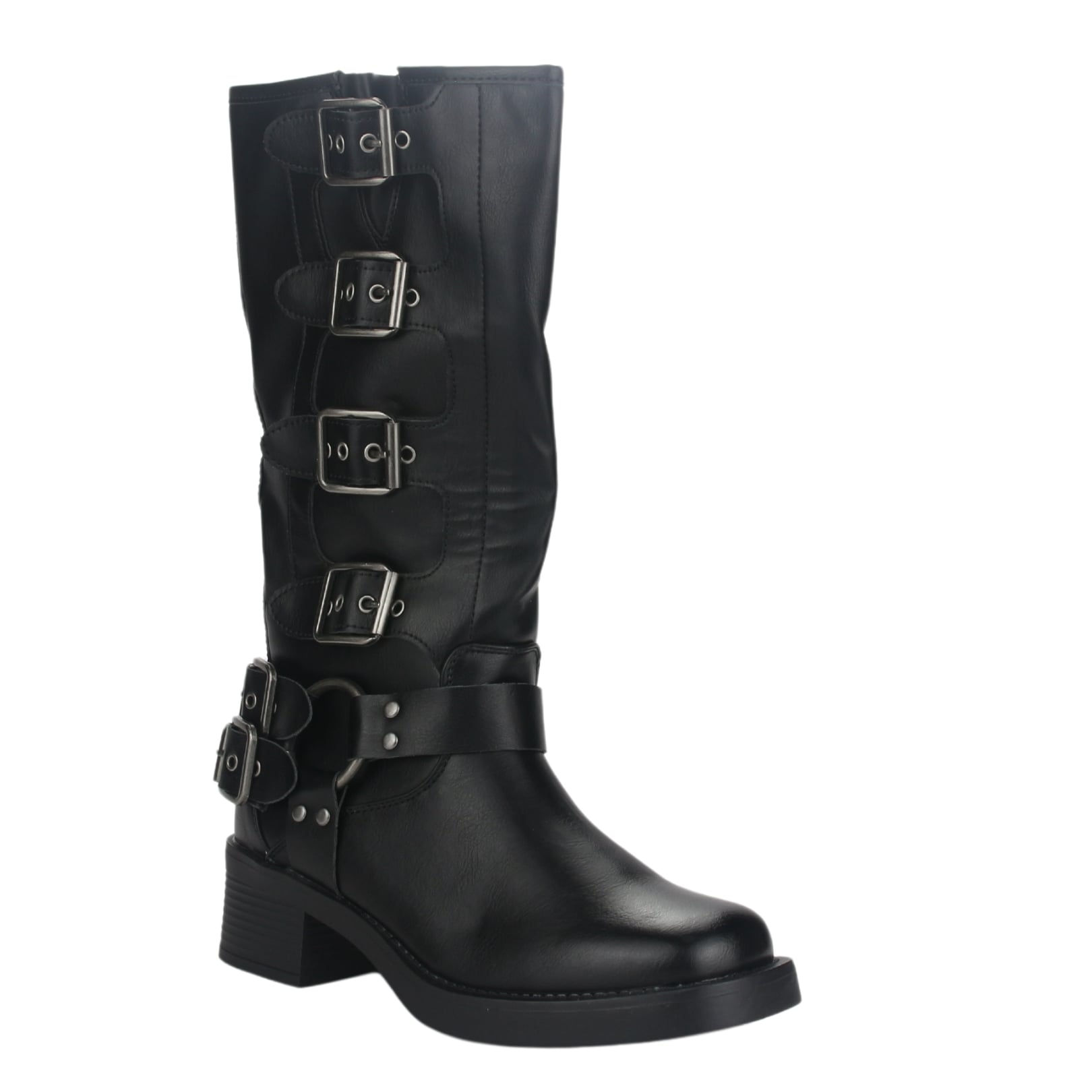 BOTA CHALADA MUJER BIKER-2 NEGRO CASUAL - 5
