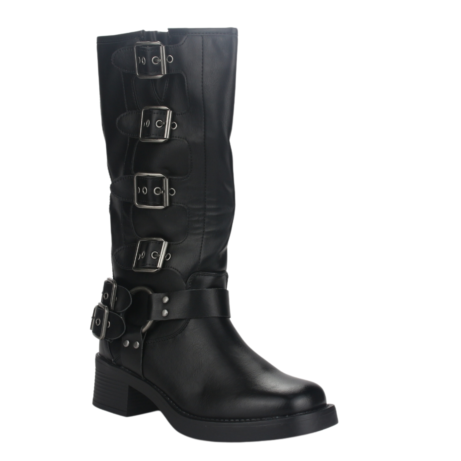 BOTA CHALADA MUJER BIKER-2 NEGRO CASUAL - 5