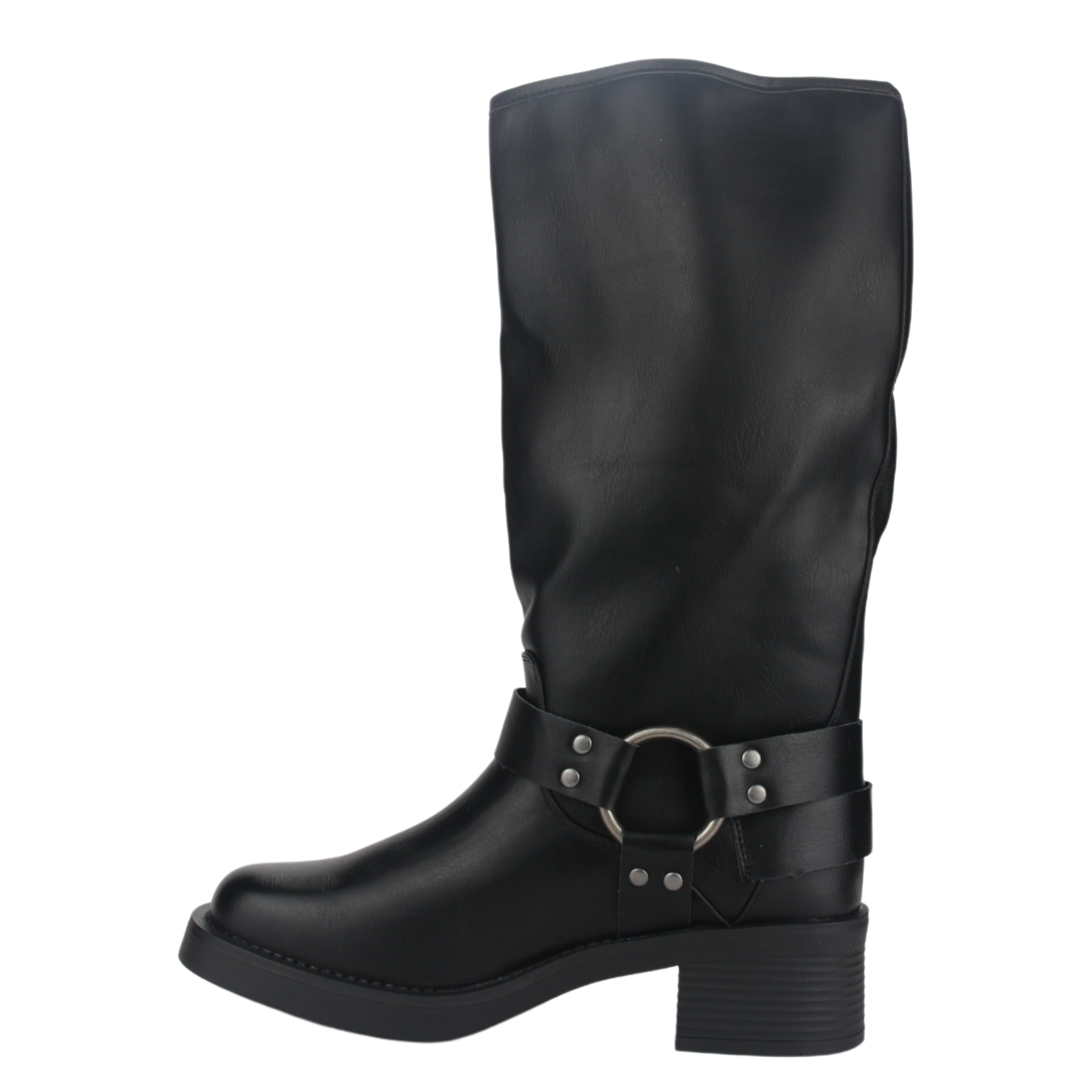 BOTA CHALADA MUJER BIKER-2 NEGRO CASUAL - 7