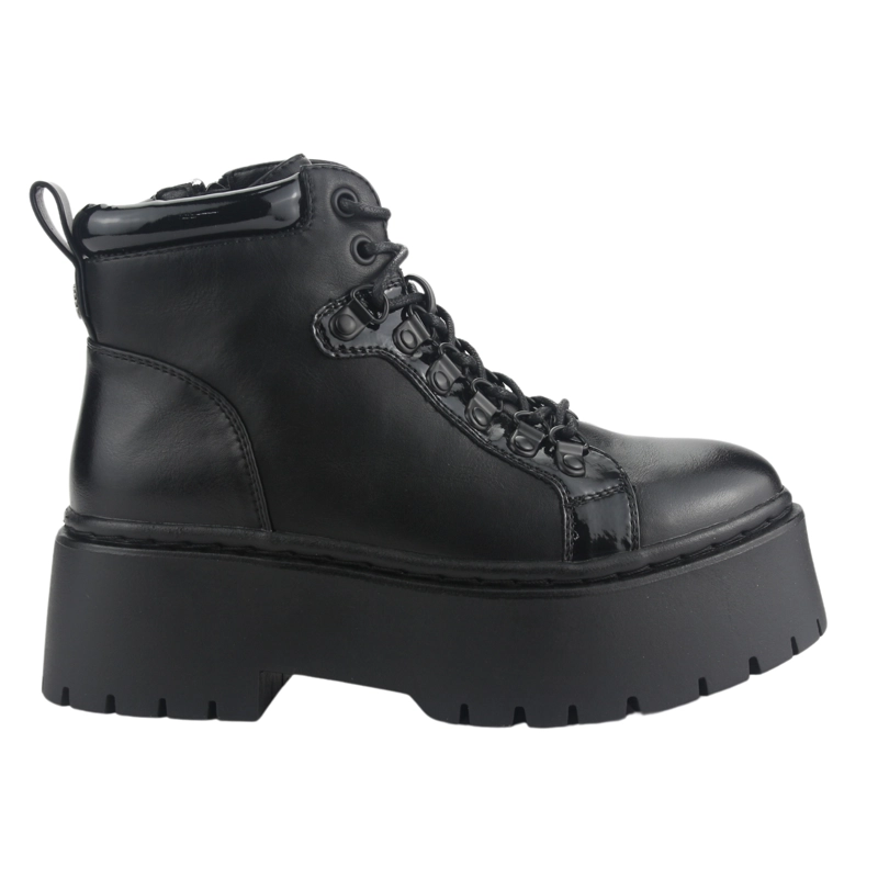 BOTIN CHALADA MUJER RUST-21 NEGRO PLATAFORMA - 1