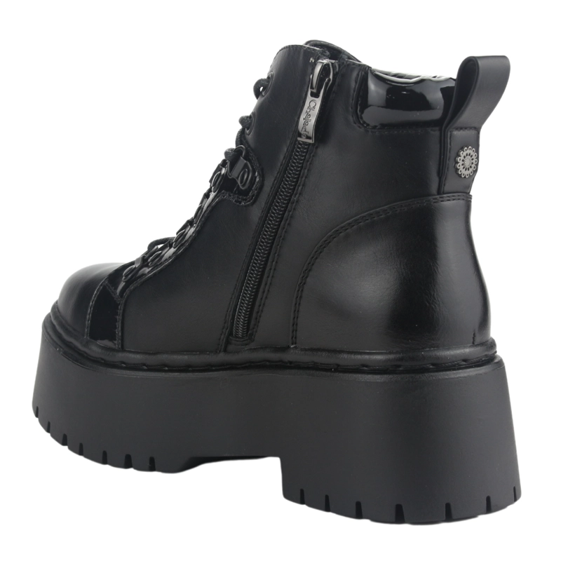 BOTIN CHALADA MUJER RUST-21 NEGRO PLATAFORMA - 4