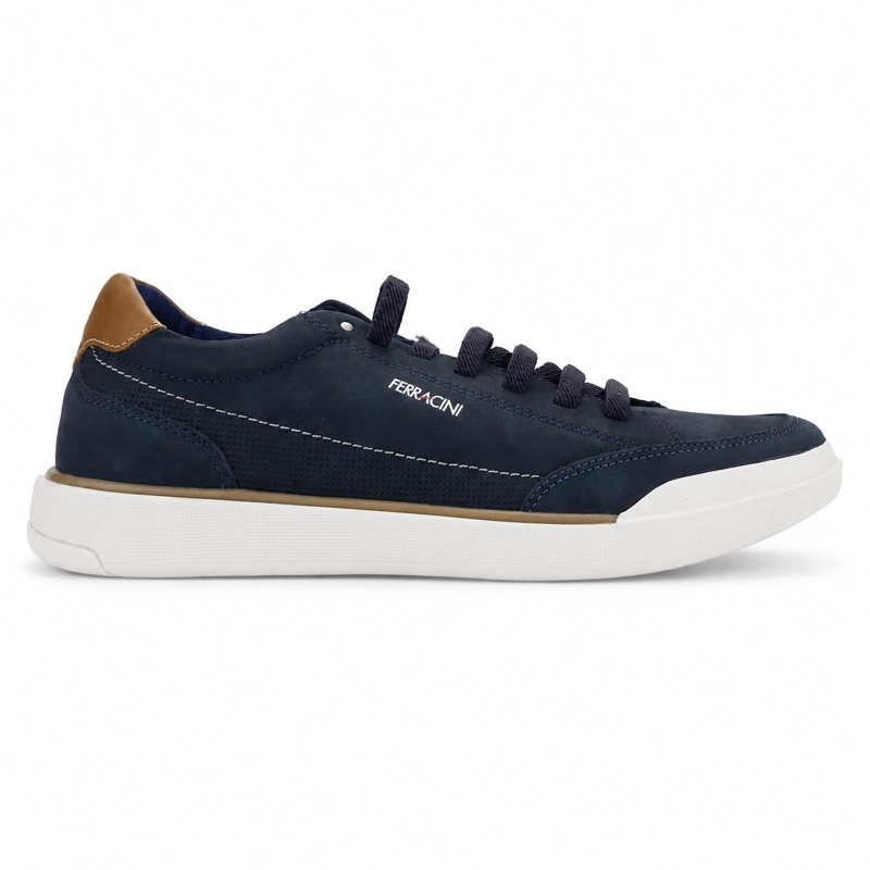 ZAPATILLAS HOMBRE FERRACINI CASUALES NEGRO 1056 N CUERO - 1