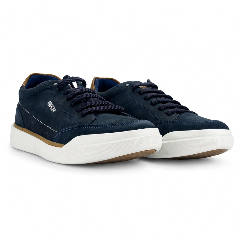 ZAPATILLAS HOMBRE FERRACINI CASUALES NEGRO 1056 N CUERO - 7