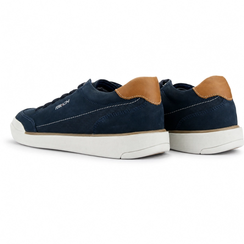 ZAPATILLAS HOMBRE FERRACINI CASUALES NEGRO 1056 N CUERO - 8