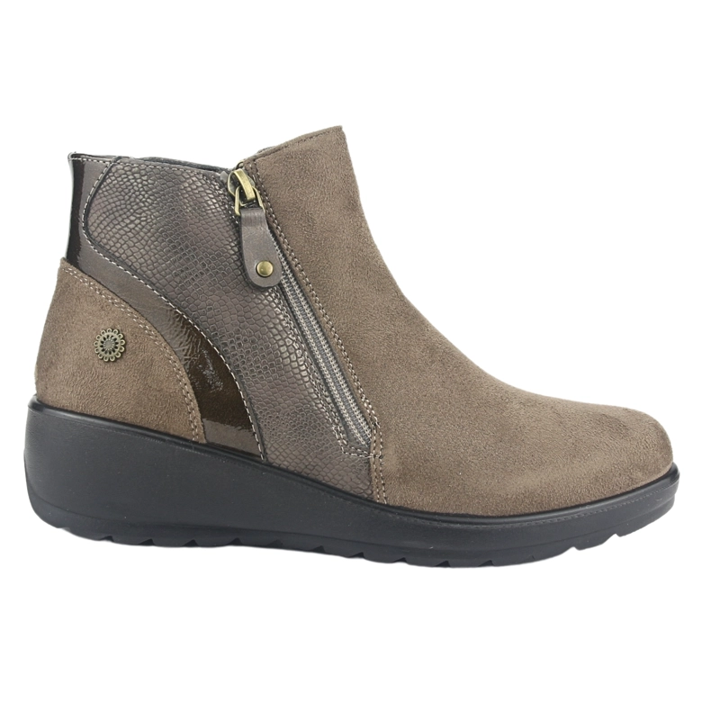BOTIN CHALADA MUJER CONFORT-5 TAUPE CASUAL - 1