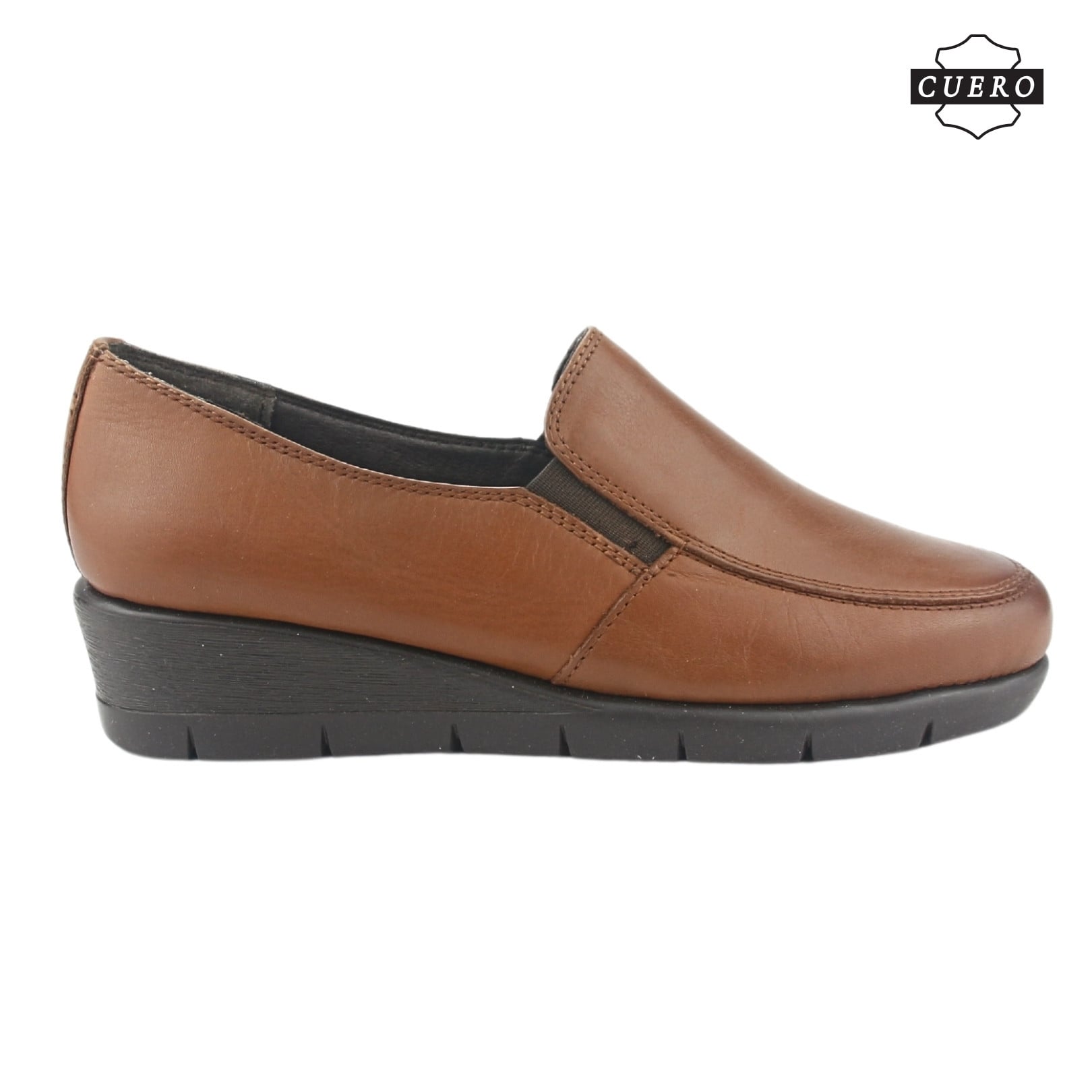 ZAPATO DE CUERO CHALADA MUJER CALAFATE-1 CAFE CASUAL - 2