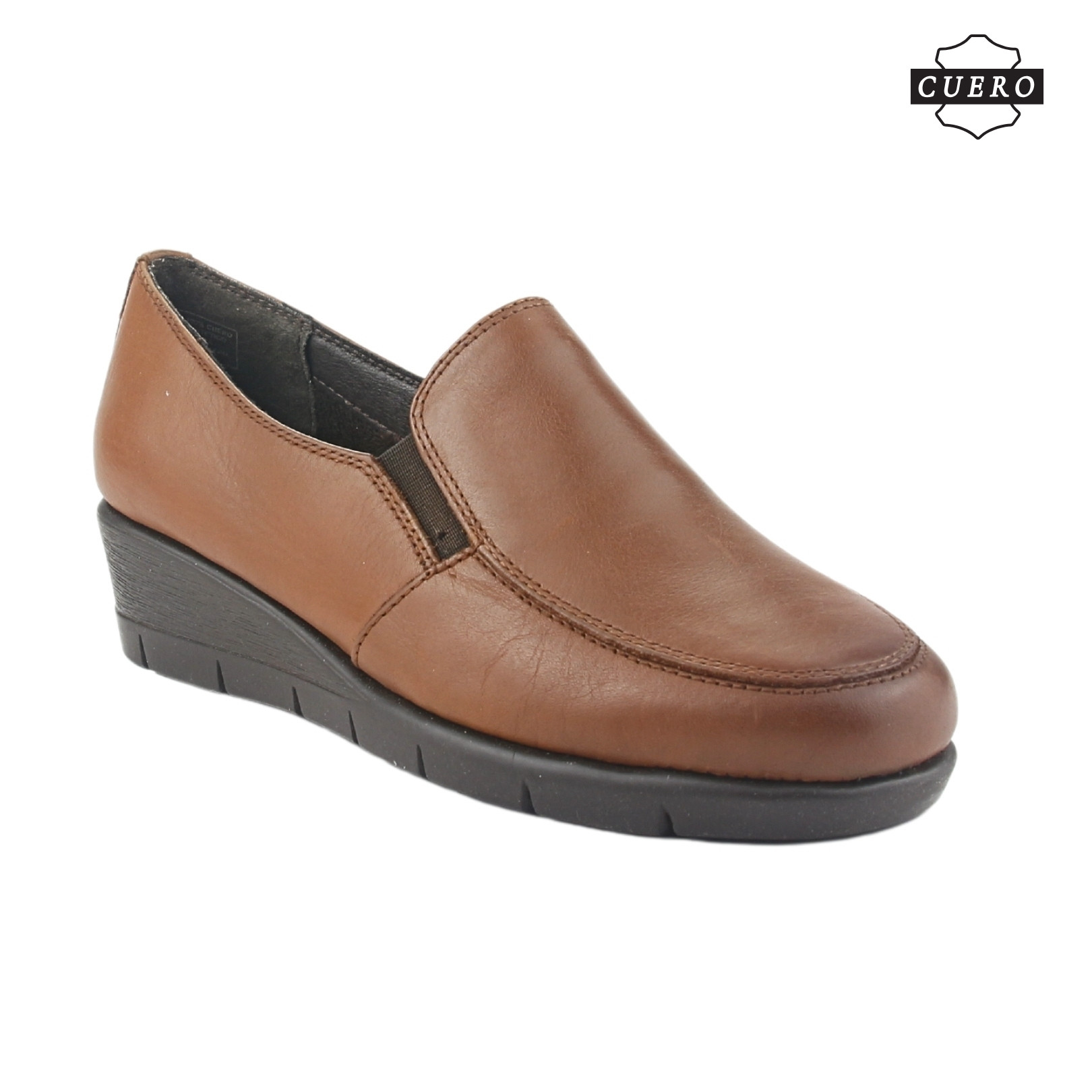ZAPATO DE CUERO CHALADA MUJER CALAFATE-1 CAFE CASUAL - 4