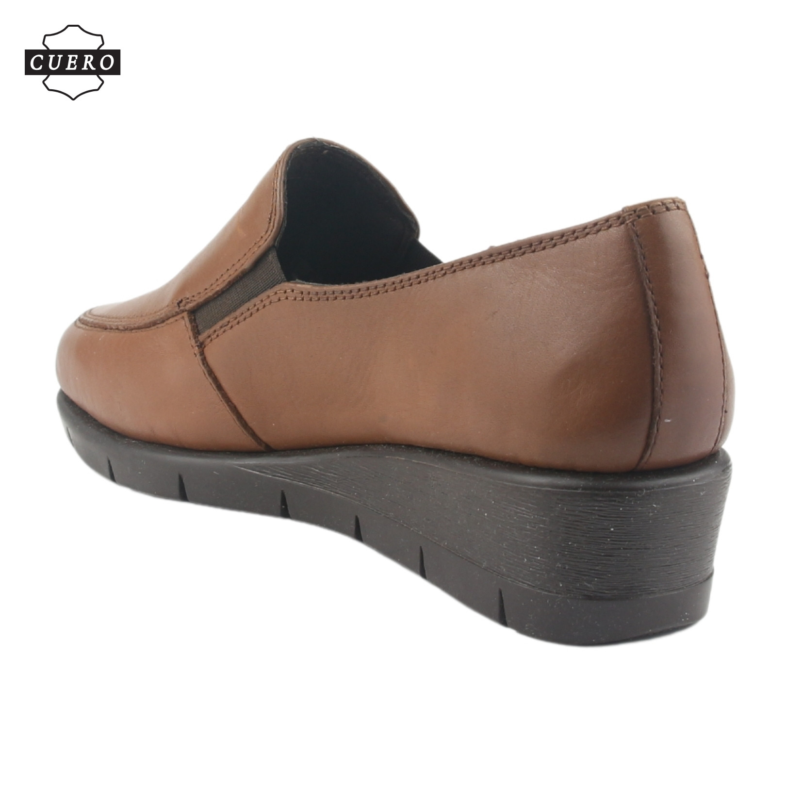 ZAPATO DE CUERO CHALADA MUJER CALAFATE-1 CAFE CASUAL - 5